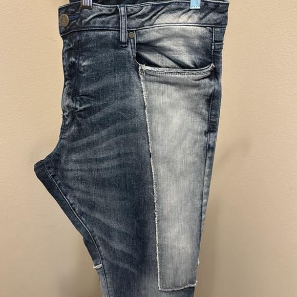 Men’s blue jeans like new two toned and patched in some areas - Picture 11 of 15